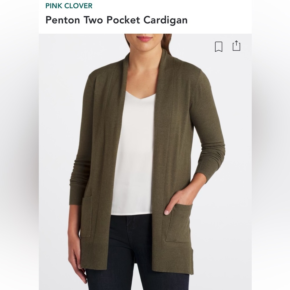NWOT green 2 pocket cardigan